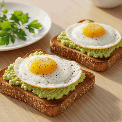 Dieta srodziemno sniadanie tosty z past z awokado i jajkiem sadzonym