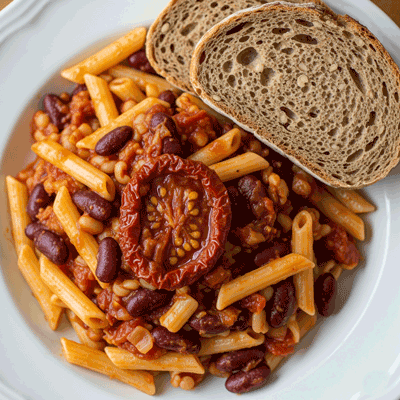 Dieta weganska kolacja past z fasoli